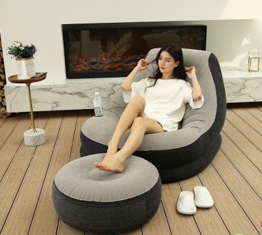 Intex Ultra Lounge – мягкое надувное кресло, верхняя и боковые части которого им. . фото 3