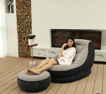 Intex Ultra Lounge – мягкое надувное кресло, верхняя и боковые части которого им. . фото 5