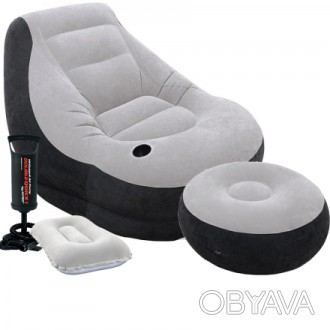 Intex Ultra Lounge – мягкое надувное кресло, верхняя и боковые части которого им. . фото 1