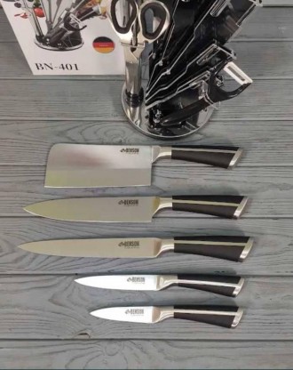 Набір ножів із підставкою, що крутиться, Benson — корисний предмет для вашої кух. . фото 4