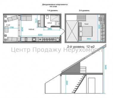  Продажа без% и комиссии в рассрочку. 1к 2-х уровневая Продажа без% и комиссии в. Жуляны. фото 3