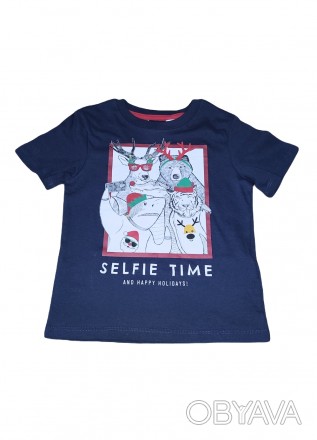 Футболка хлопковая з принтом для мальчика H&M 0938479-2 098-104 см (2-4 years) т