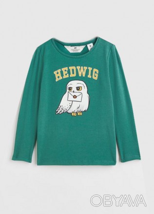 Футболка-лонгслив хлопковая з принтом для девочки H&M Harry Potter 1102023-005 1