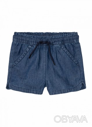 Удобные джинсовые шорты бренда Lupilu. С боковыми карманами и небольшими боковым. . фото 1
