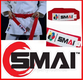 
Пояс для карате кимоно с лицензией WKF красный SMAI B002UWKF одежда для единобо. . фото 2