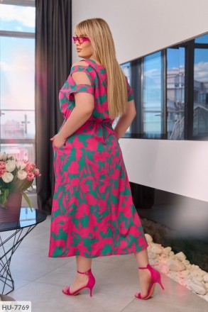 Платье HU-7770
Ткань- софт. Супер качество!
Цвет - бирюза, малина и зеленый.
Нев. . фото 3