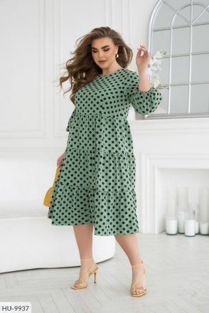 Платье HU-9937
цвет-мята, малина, бордо, зеленый
Материал: софт
Растяжимость: сл. . фото 5