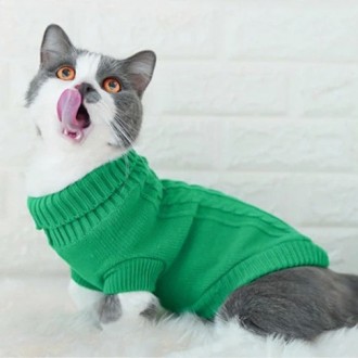 Вязаный свитер для котов (кошек) Alfa «Премиум». Свитерок хорошо тянется, очень . . фото 15