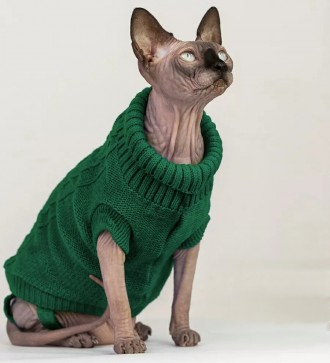 Вязаный свитер для котов (кошек) Alfa «Премиум». Свитерок хорошо тянется, очень . . фото 3