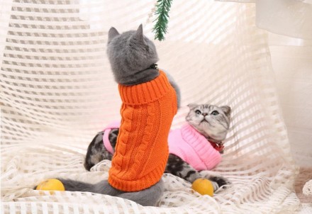 Вязаный свитер для котов (кошек) Alfa «Премиум». Свитерок хорошо тянется, очень . . фото 6