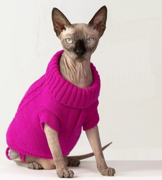 Вязаный свитер для котов (кошек) Alfa «Премиум». Свитерок хорошо тянется, очень . . фото 4