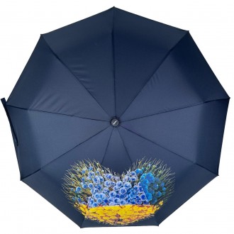 Женский зонт полуавтомат от Toprain в трендовых цветах сезона с патриотическим р. . фото 4