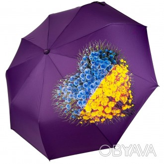 Женский зонт полуавтомат от Toprain в трендовых цветах сезона с патриотическим р. . фото 1