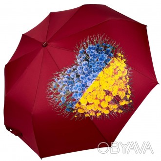 Женский зонт полуавтомат от Toprain в трендовых цветах сезона с патриотическим р. . фото 1