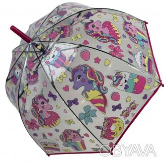 Прозрачный детский зонт полуавтомат на 8 спиц от фирмы Frei Regen станет фаворит. . фото 1