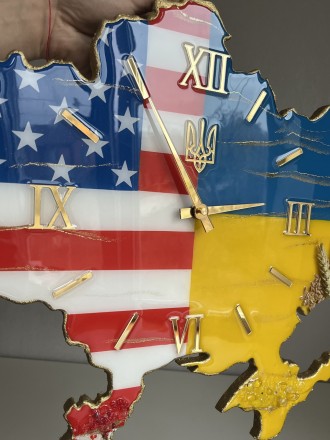 Настінний годинник "Карта України" - це втілення краси епоксидної смоли у поєдна. . фото 4