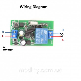 433 МГц бездротовий пульт дистанційного керування AC110V 220V 10A 1CH релейний м. . фото 7
