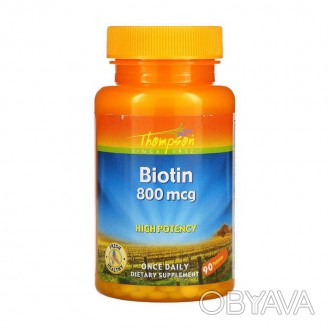  Biotin 800 mcg (90 tabs) из США Что такое биотин? Биотин, также известный как в. . фото 1