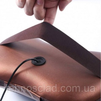 Масажна електрична подушка роликова Масажер для дому в авто шиї спини з підігрів. . фото 9