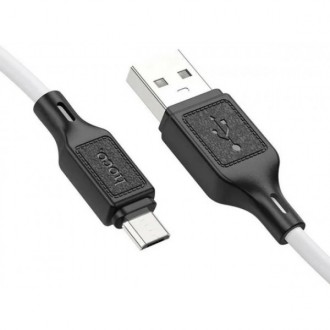Кабель HOCO X90 Cool silicone charging data cable for Micro White - это надежный. . фото 4