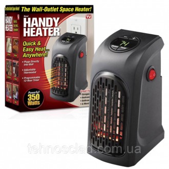 Портативний керамічний обігрівач Rovus Handy Heater Black 400 Вт нагрівач повітр. . фото 10