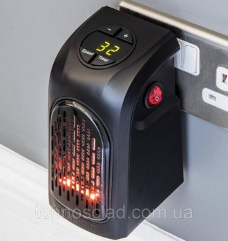 Портативний керамічний обігрівач Rovus Handy Heater Black 400 Вт нагрівач повітр. . фото 11