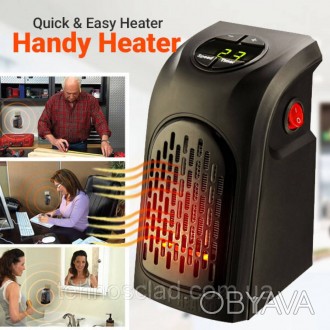 Портативний керамічний обігрівач Rovus Handy Heater Black 400 Вт нагрівач повітр. . фото 1