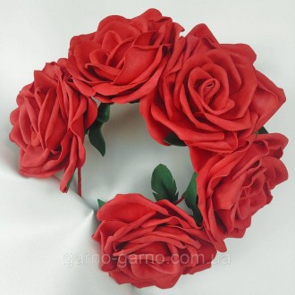 Красные розы, алые розы - Универсальный аксессуар для волос обруч ободок украшен. . фото 2