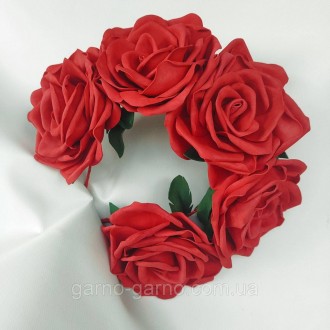Красные розы, алые розы - Универсальный аксессуар для волос обруч ободок украшен. . фото 7