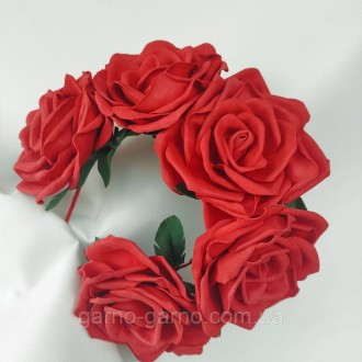 Красные розы, алые розы - Универсальный аксессуар для волос обруч ободок украшен. . фото 9