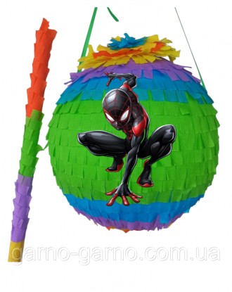 Пиньята Черный человек паук марвел супергерои marvel пиньята 90 см обхват черный. . фото 8