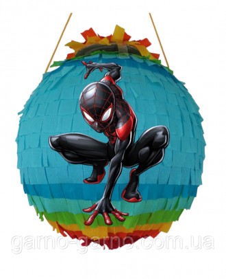Пиньята Черный человек паук марвел супергерои marvel пиньята 90 см обхват черный. . фото 4