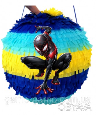 Пиньята Черный человек паук марвел супергерои marvel пиньята 90 см обхват черный. . фото 1