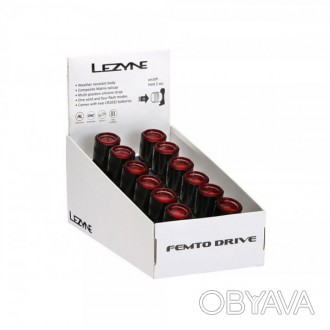 
Комплект з 12 Фанарі Lezyne LED FEMTO DRIVE BOX SET REAR чорний 12 REAR LED FEM. . фото 1