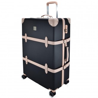 Вінтажна валіза Semi Line T5671-4 має декоративні накладки на кутах та ремені з . . фото 2
