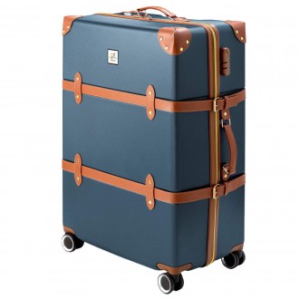Вінтажна валіза Semi Line T5672-4 має декоративні накладки на кутах та ремені з . . фото 2