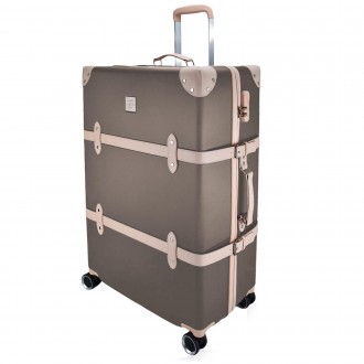 Вінтажна валіза Semi Line T5673-4 має декоративні накладки на кутах та ремені з . . фото 2