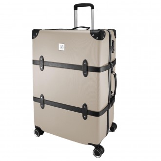 Вінтажна валіза Semi Line T5674-4 має декоративні накладки на кутах та ремені з . . фото 2