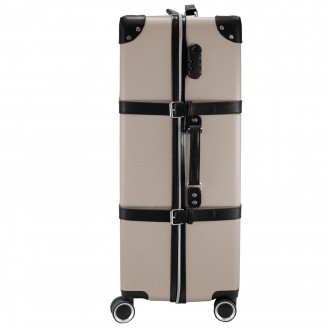 Вінтажна валіза Semi Line T5674-4 має декоративні накладки на кутах та ремені з . . фото 7