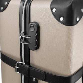 Вінтажна валіза Semi Line T5674-4 має декоративні накладки на кутах та ремені з . . фото 8