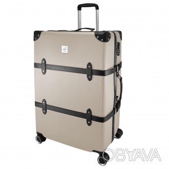 Вінтажна валіза Semi Line T5674-4 має декоративні накладки на кутах та ремені з . . фото 1