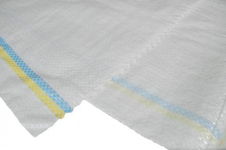  Мешки белые с желто-голубой полосой, плотные.
Полипропиленовые мешки отлично по. . фото 6