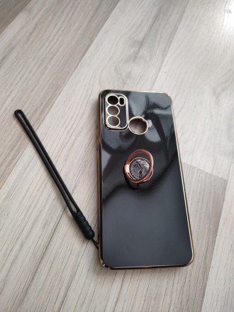 Чехол на телефон Motorola G60.
Гарний модний чохол чорного кольору з позолотою д. . фото 4