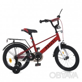 Велосипед дитячий PROF1 16д. MB 16021-1 (1шт) BRAVE,SKD75,червоно-білий,дзвін.,л. . фото 1