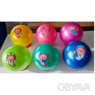 М'яч дитячий MS 3736 (120шт) 9 дюймів, малюнок, 60г, 6видів/6 кольорів. . фото 1