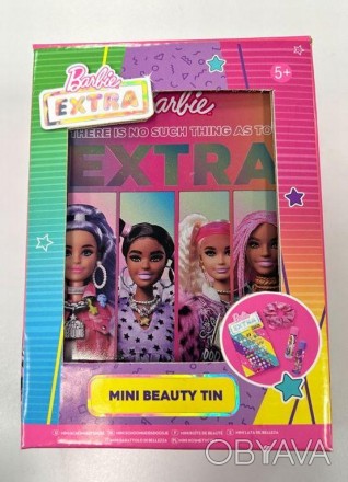 Набір аксесуарів 99-0120 (48шт) Barbie, наклейки на сережки, резинка для волосся. . фото 1