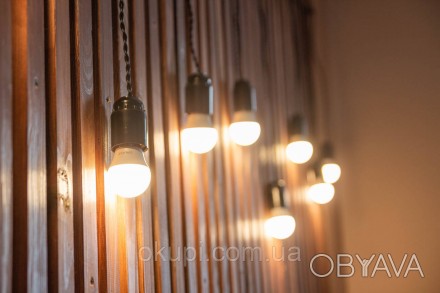 Черная Ретро Гирлянда "Сосулька"- 5 экономных LED лампочек - длина от первой лам. . фото 1