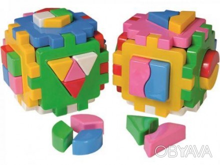 Разивающий куб "Логика-комби" состоит из 2-х кубиков сортеров, которые можно сое. . фото 1