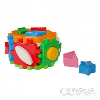 Игрушка куб "Умный малыш Гексагон 2 ТехноК". Сортер-шестиугольник, складываемый,. . фото 1