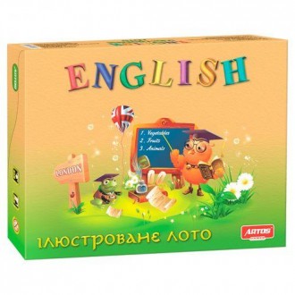 Лото "ENGLISH". В коробке набор из 36 карточек с распространенными английскими с. . фото 2